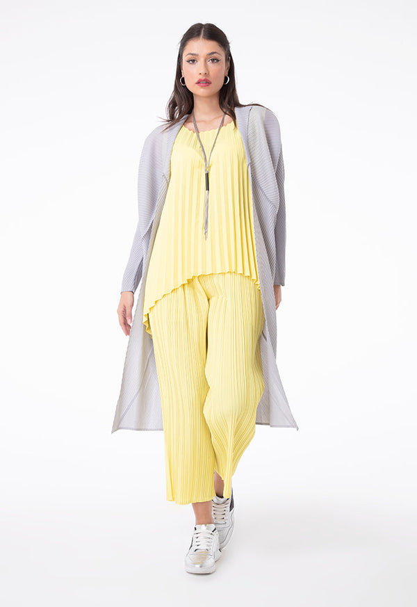 Choice Egg Shape Electric Pleated Outerwear Grey