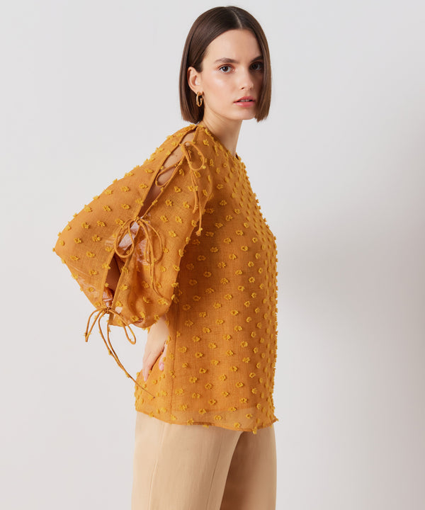 Ipekyol Sleeve Tie Detail Solid Blouse Orange