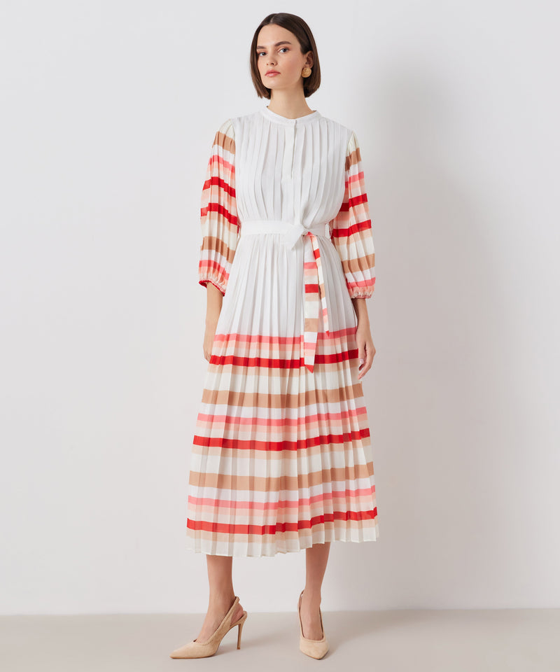 Ipekyol Colorblock Pleated Midi Dress White