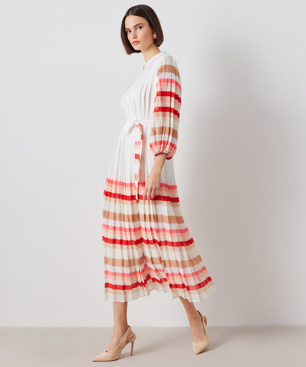 Ipekyol Colorblock Pleated Midi Dress White