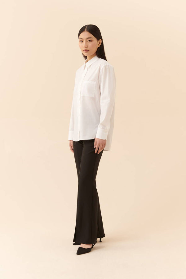 Roman Poplin Shirt With Pocket White