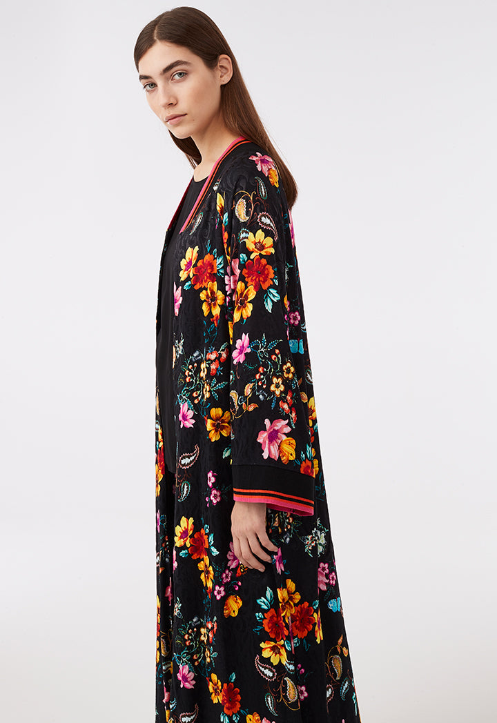 Choice Dark Floral Outerwear Dark Multi Color