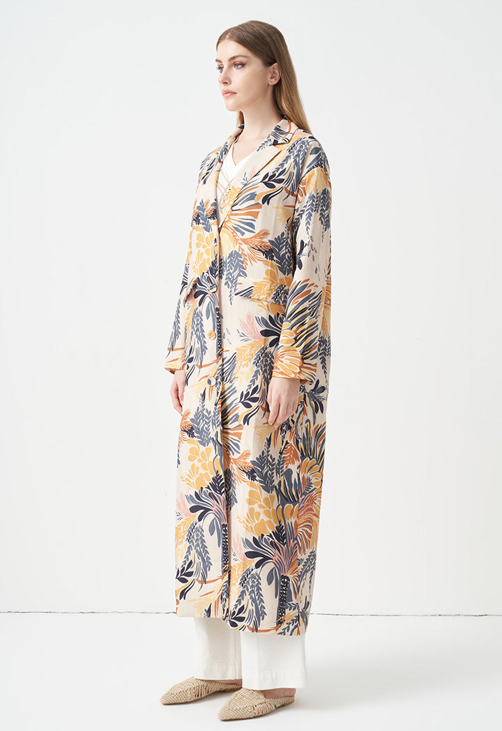 Choice Allover Printed Outerwear Yellow Print