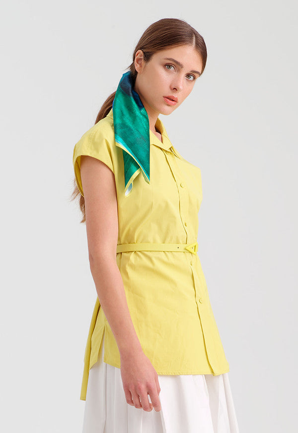 Choice Solid Sleeveless Poplin Shirt Lime