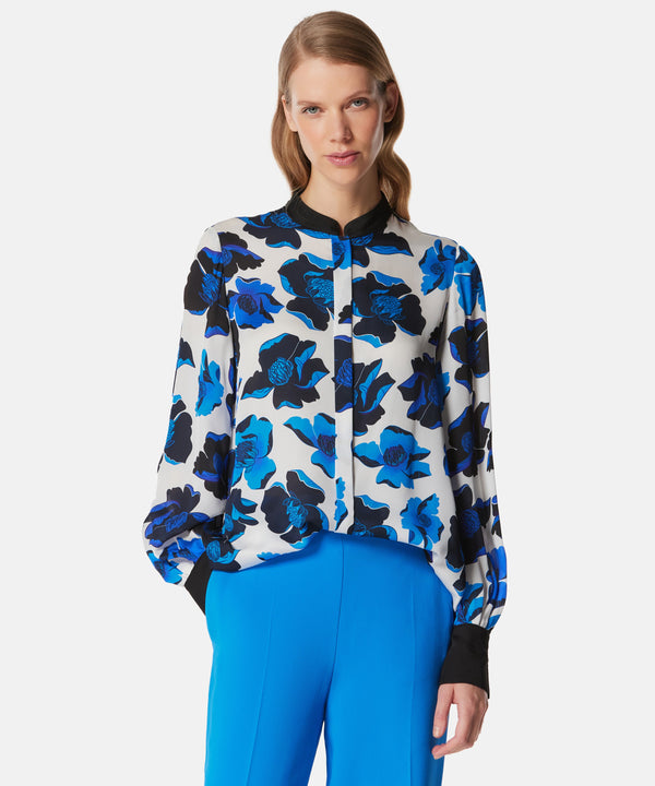 Machka Flower Print Relaxed Fit Shirt Ecru