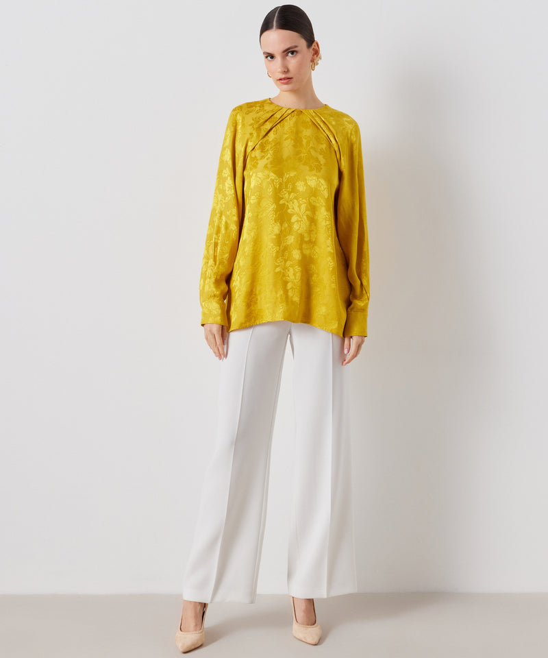 Ipekyol Jacquard Pleat Detail Blouse Saffron