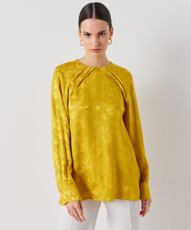 Ipekyol Jacquard Pleat Detail Blouse Saffron