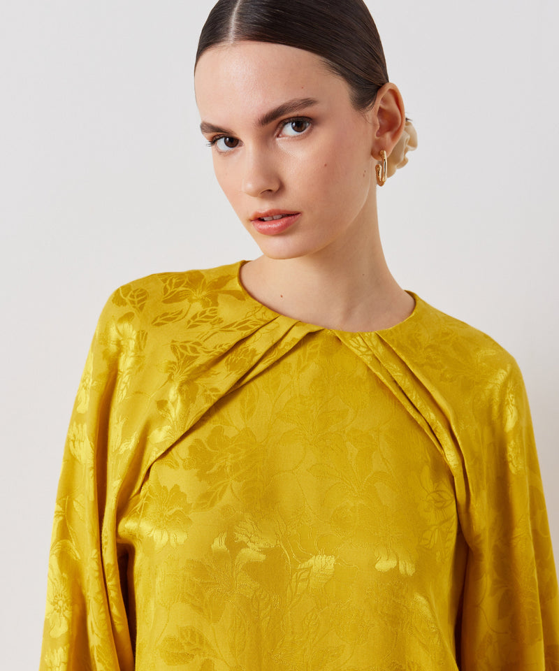 Ipekyol Jacquard Pleat Detail Blouse Saffron