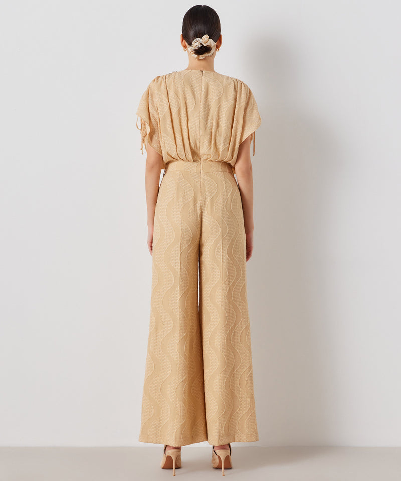 Ipekyol Patterned Embellished Detail Jumpsuit Natural