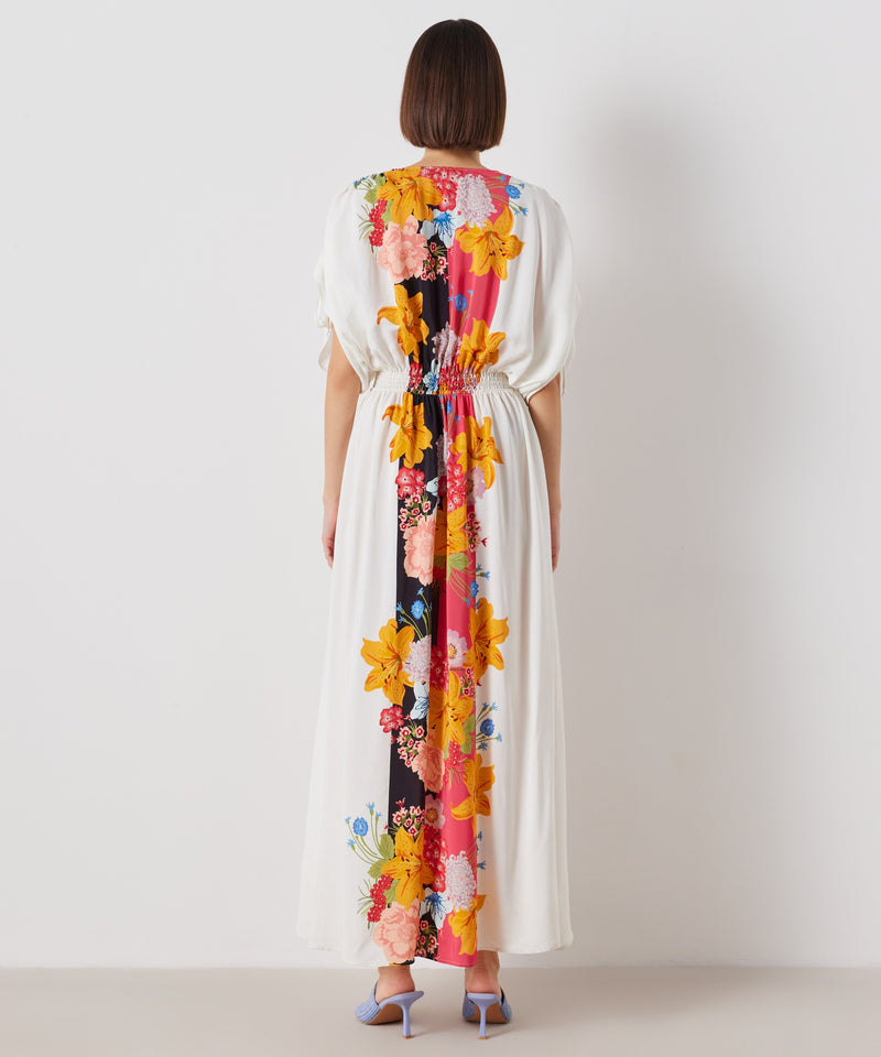 Ipekyol Floral Shirred Waist Maxi Dress Ecru