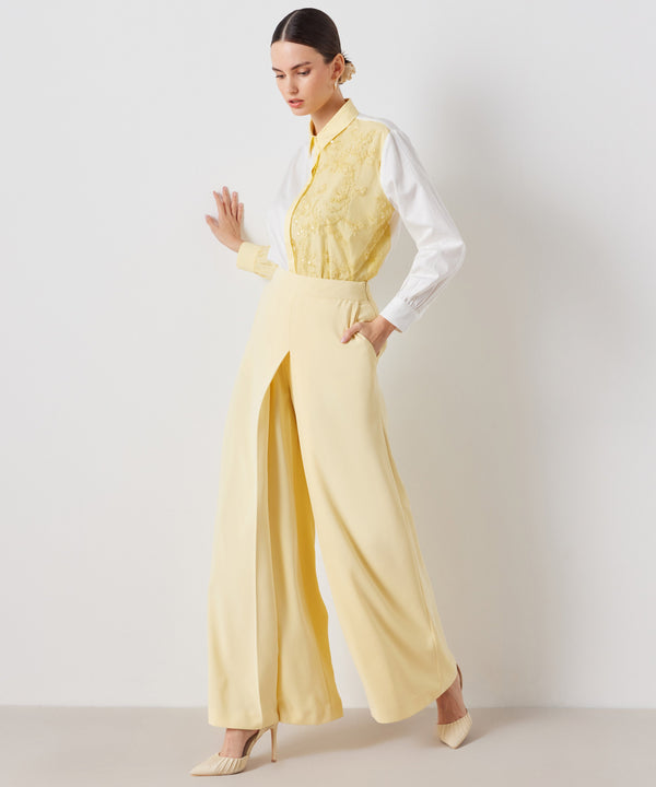 Ipekyol High Waist Wide Leg Fit Trousers Light Yellow