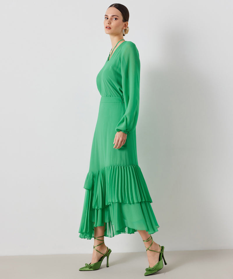 Ipekyol Asymmetrical Pleated Maxi Skirt Green