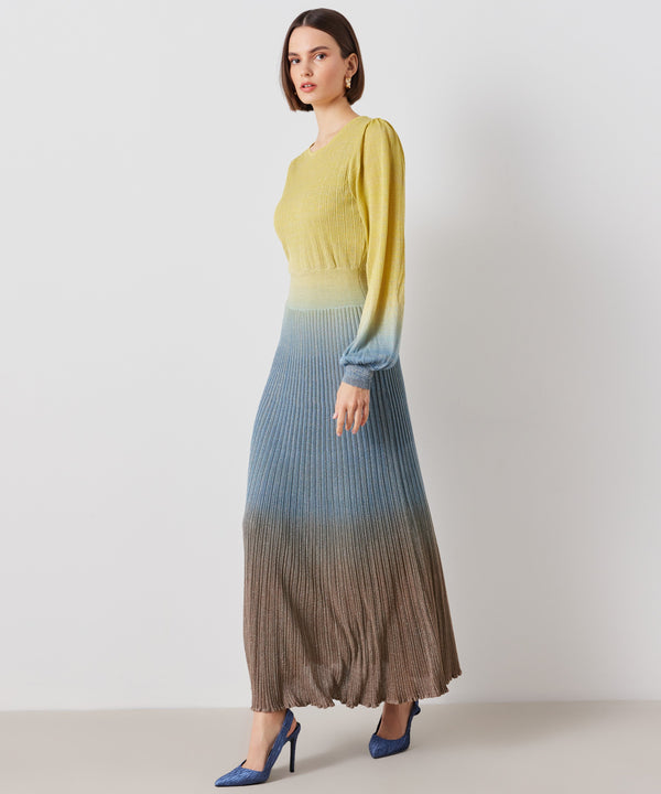 Ipekyol Lurex Pleated Midi Dress Blue