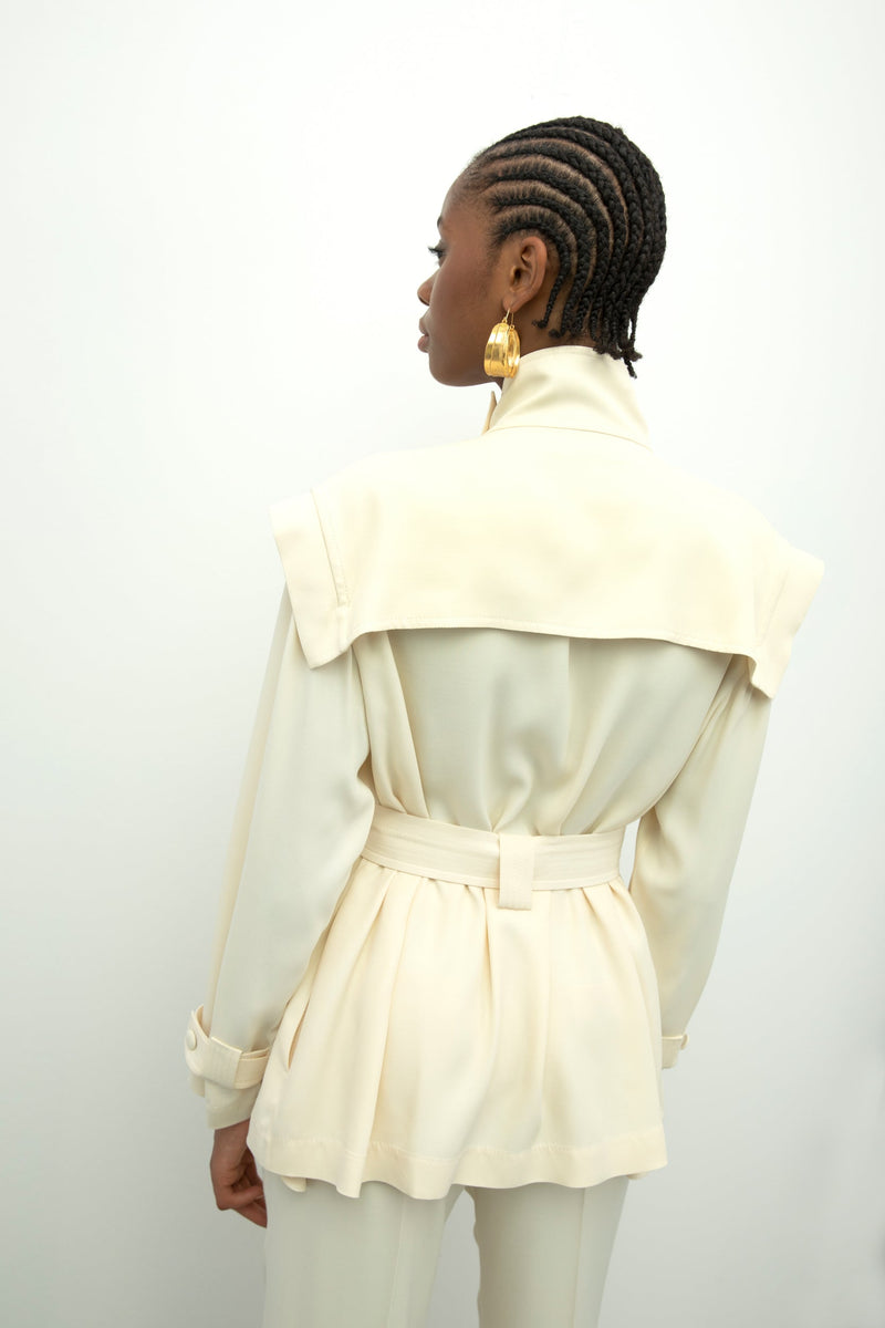 Baqa Shawl Collar Jacket Cream