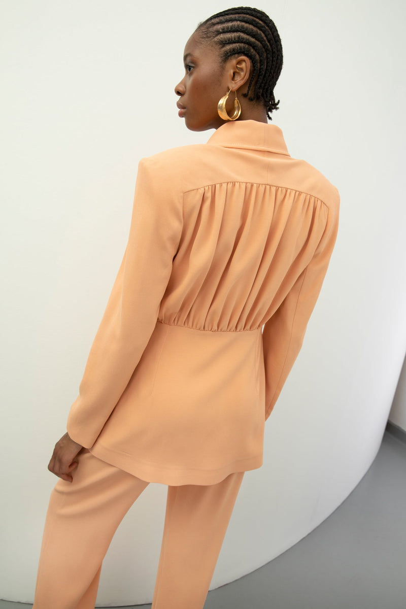 Baqa Back-Pleat Detail Jacket Orange