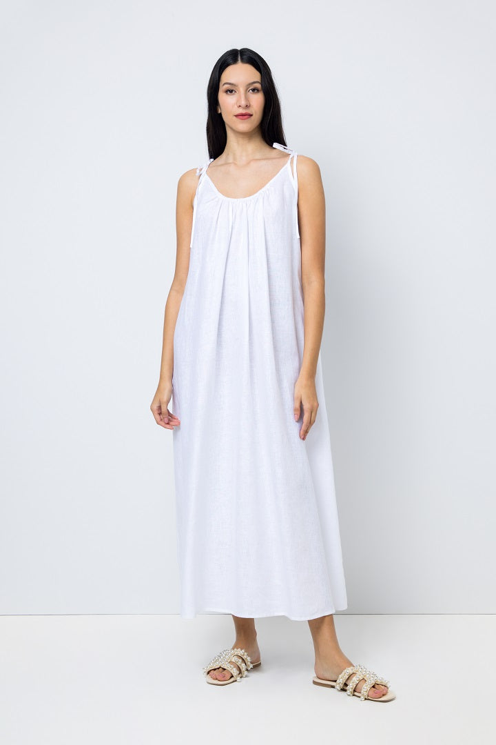 Choice Adjustable Strap Midi Dress Offwhite