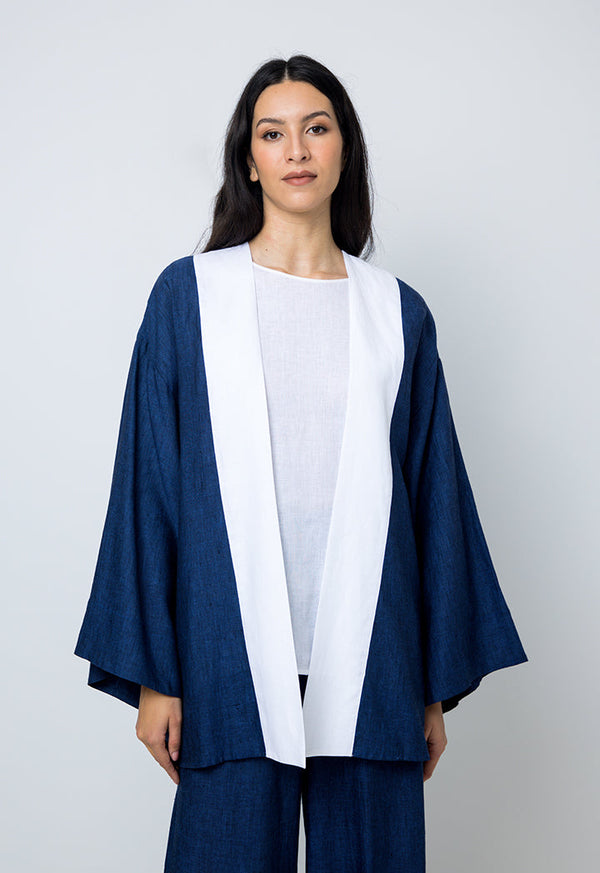 Choice Two-Toned Kimono Outerwear Blue