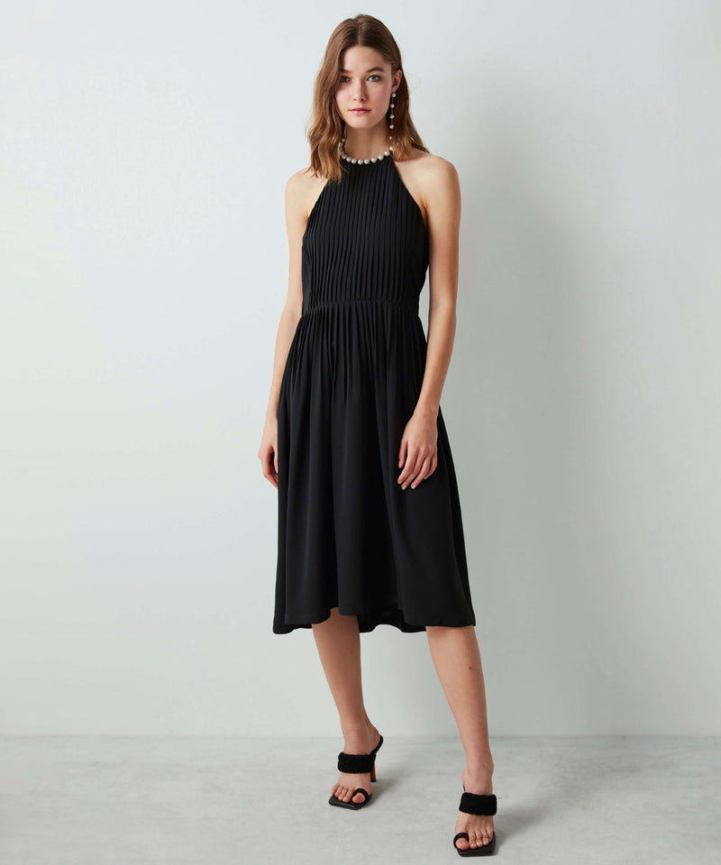 Ipekyol Pearl Accessory Pleated Dress Black