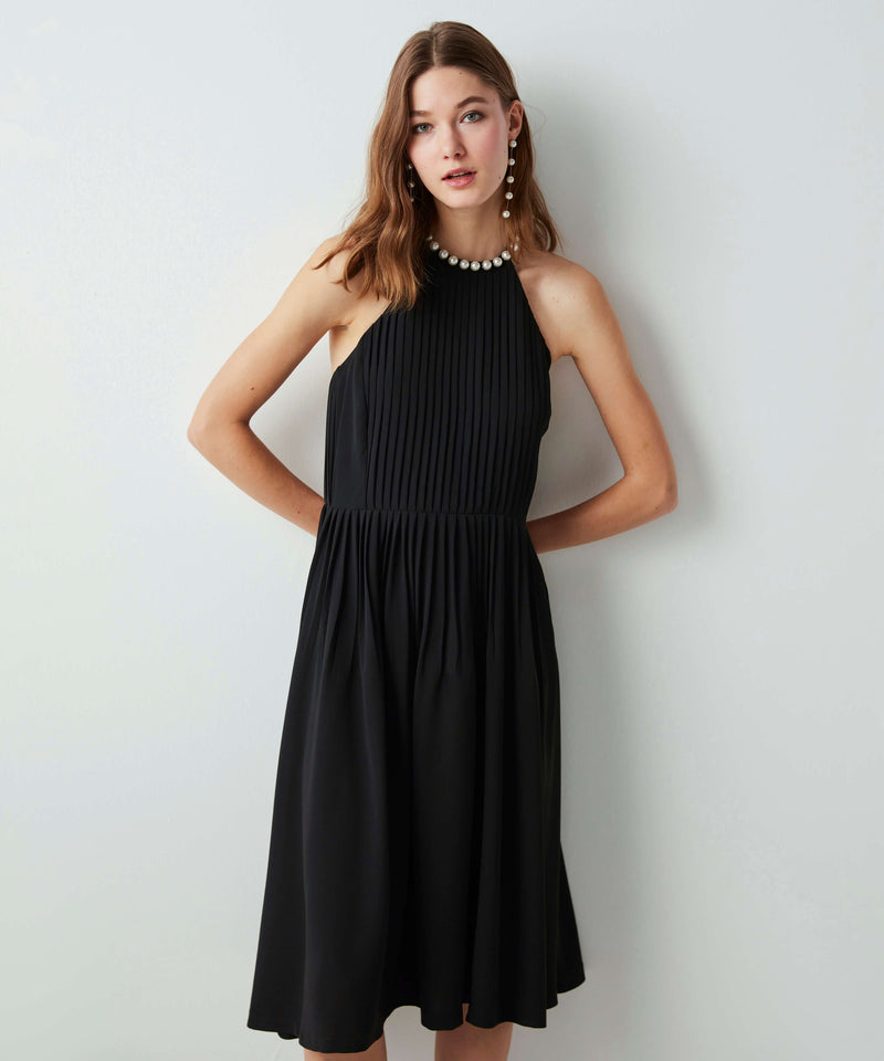 Ipekyol Pearl Accessory Pleated Dress Black