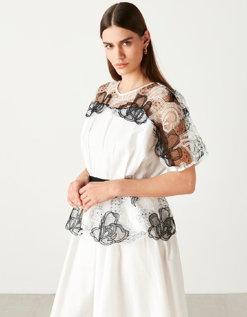 Ipekyol Lace Detail Dress White