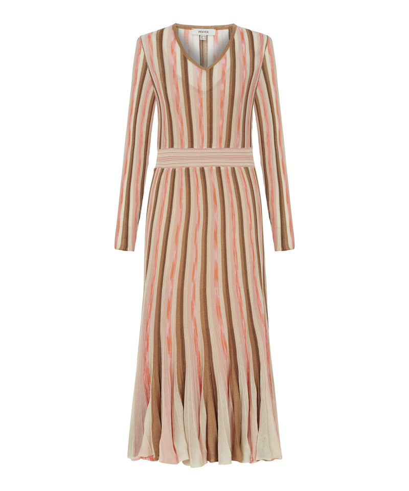 Ipekyol Patterned Ribbed Dress Peach