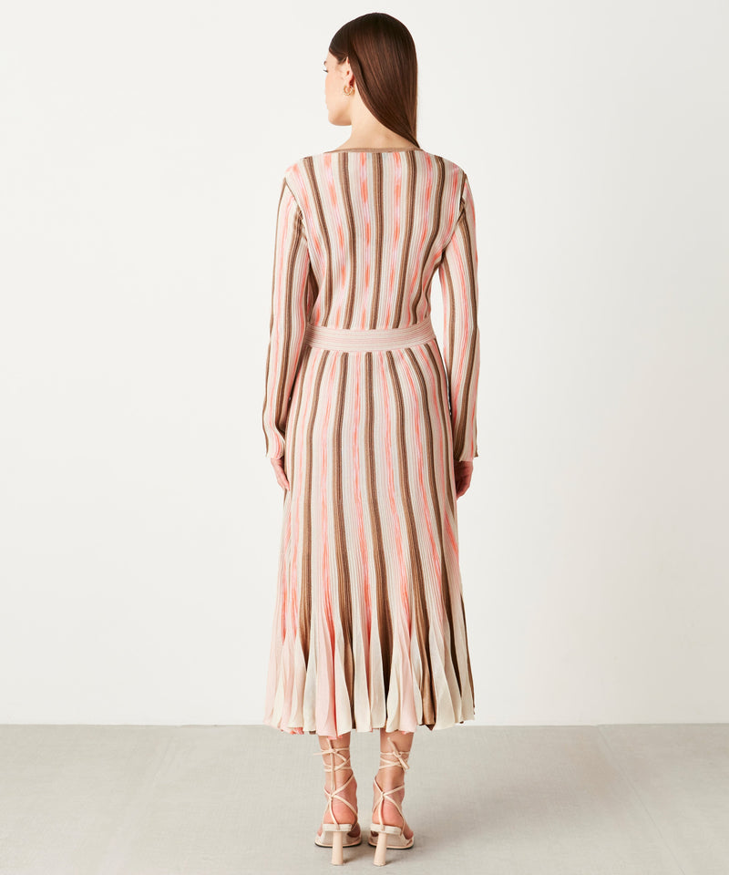 Ipekyol Patterned Ribbed Dress Peach