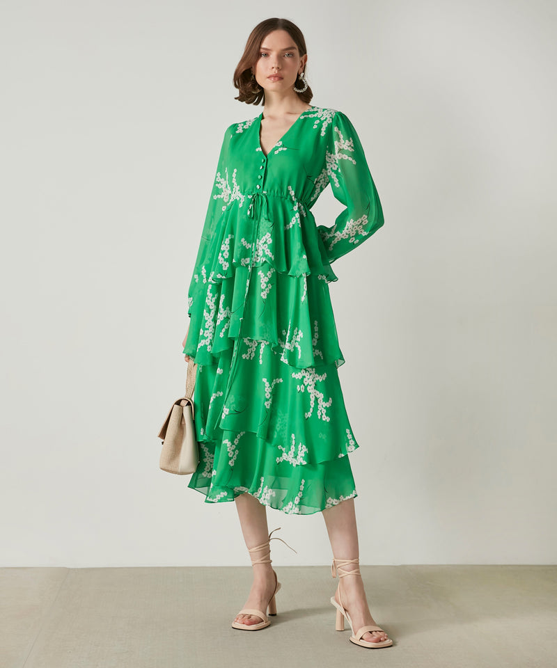 Ipekyol Printed Layered Midi Dress Green