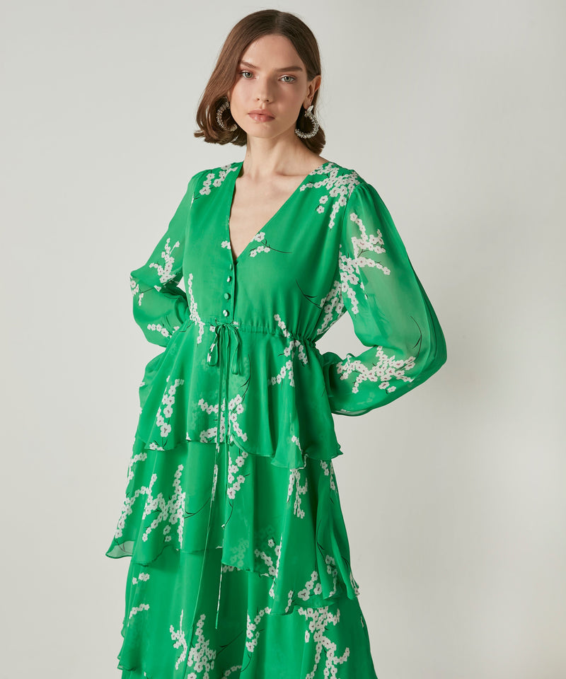 Ipekyol Printed Layered Midi Dress Green