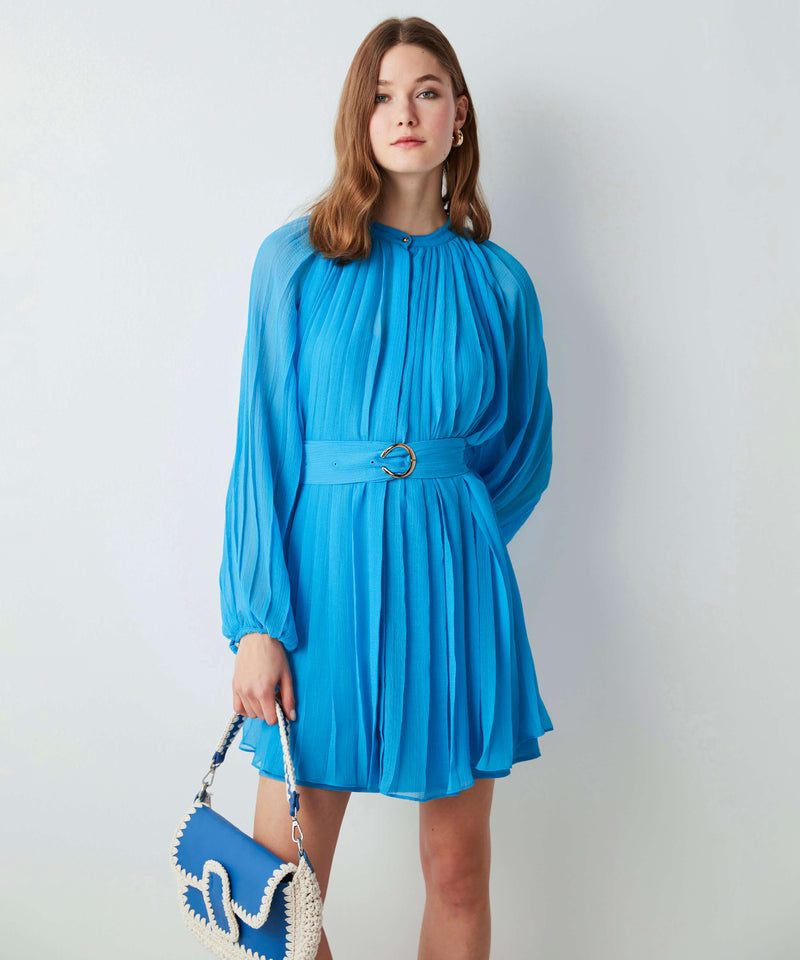 Ipekyol Pleated Mini Dress Blue