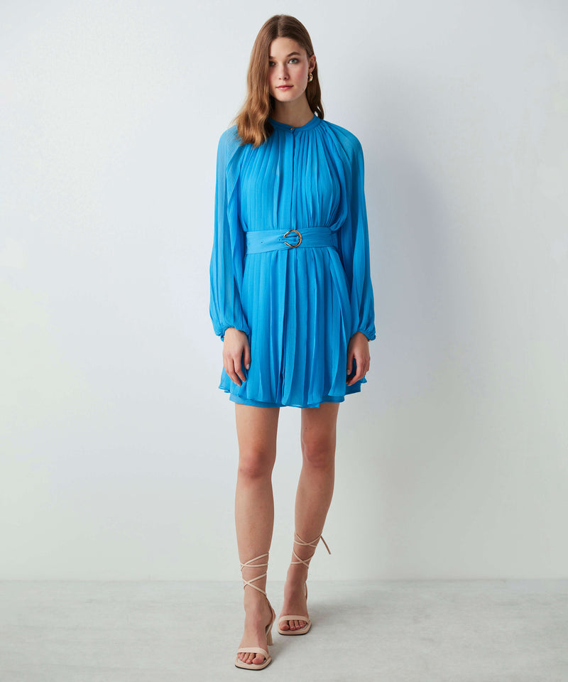 Ipekyol Pleated Mini Dress Blue