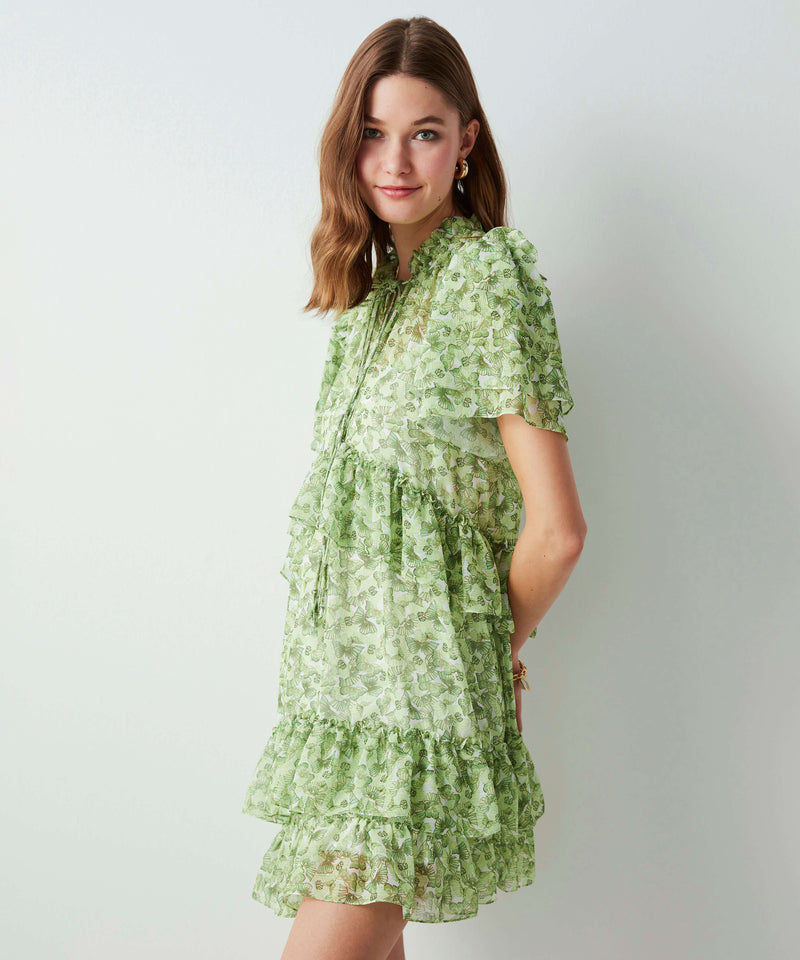 Ipekyol Butterfly Pattern Dress Green