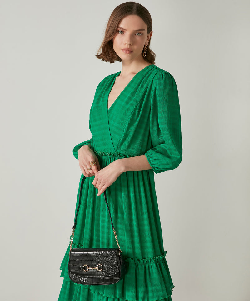 Ipekyol Layered Pleated Dress Green