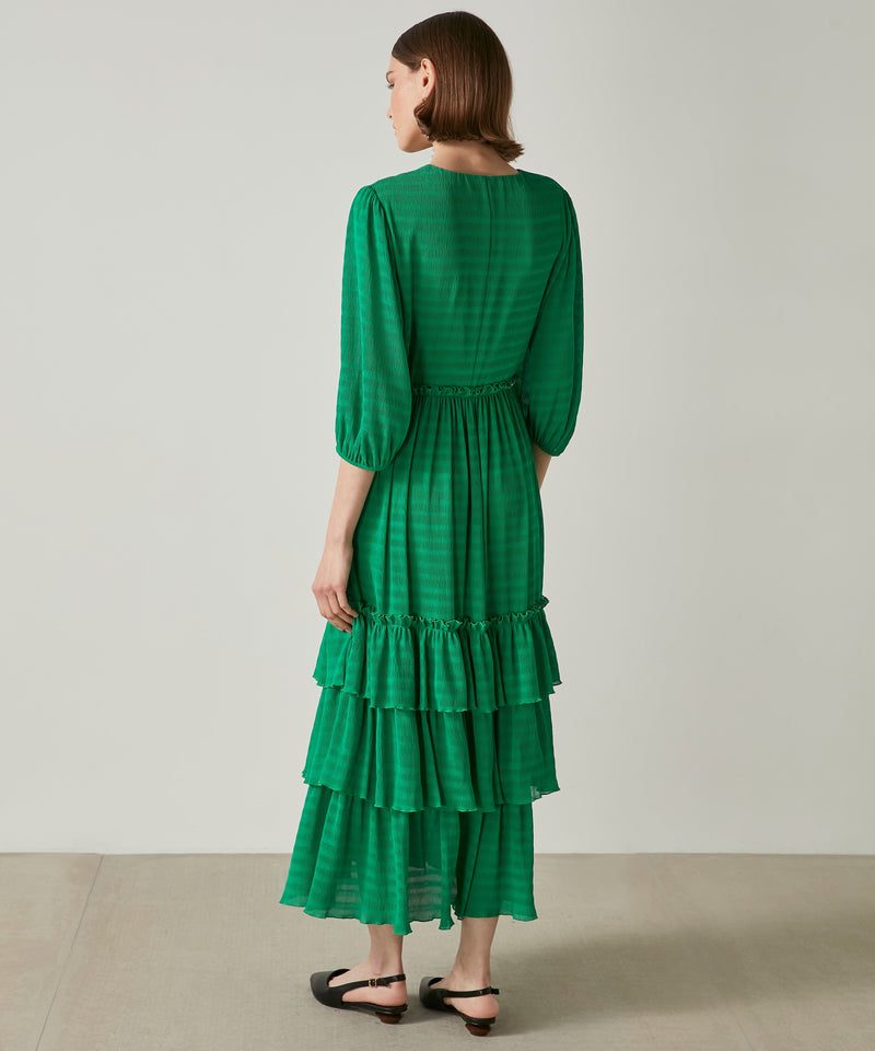 Ipekyol Layered Pleated Dress Green