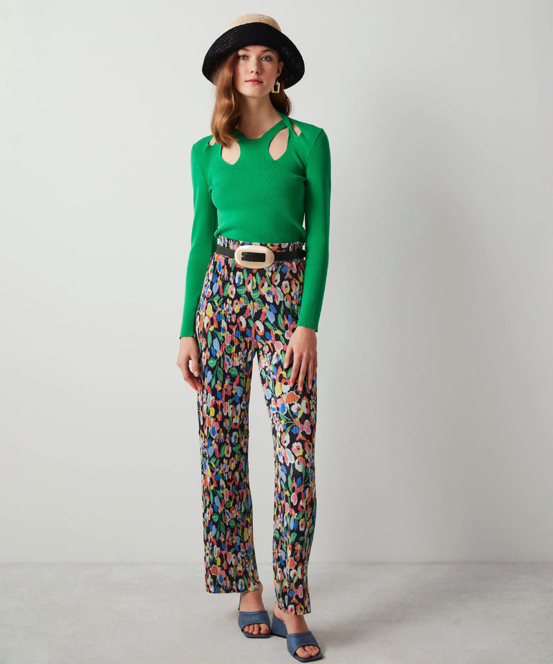 Ipekyol Floral Pleated Trouser Black