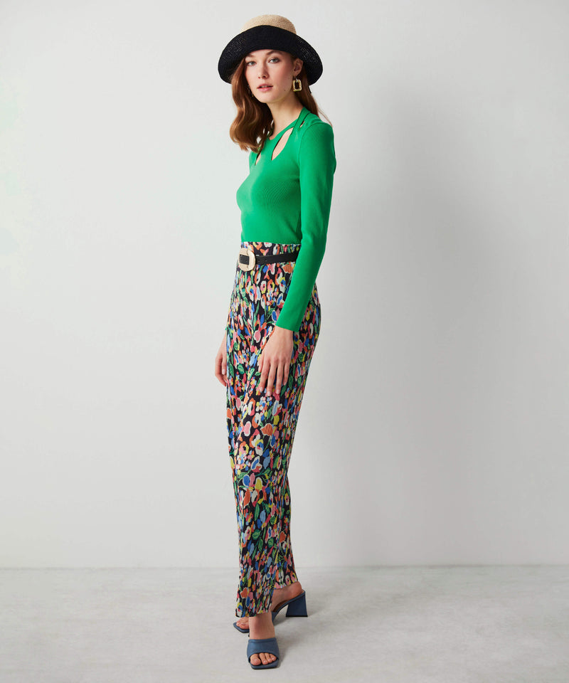 Ipekyol Floral Pleated Trouser Black