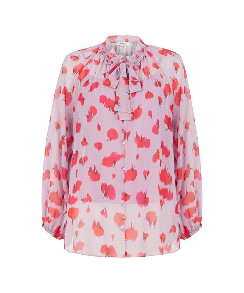 Ipekyol Butterfly Detail Printed Blouse Pink