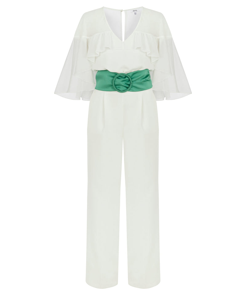 Ipekyol Contrast Belt Jumpsuit Ecru