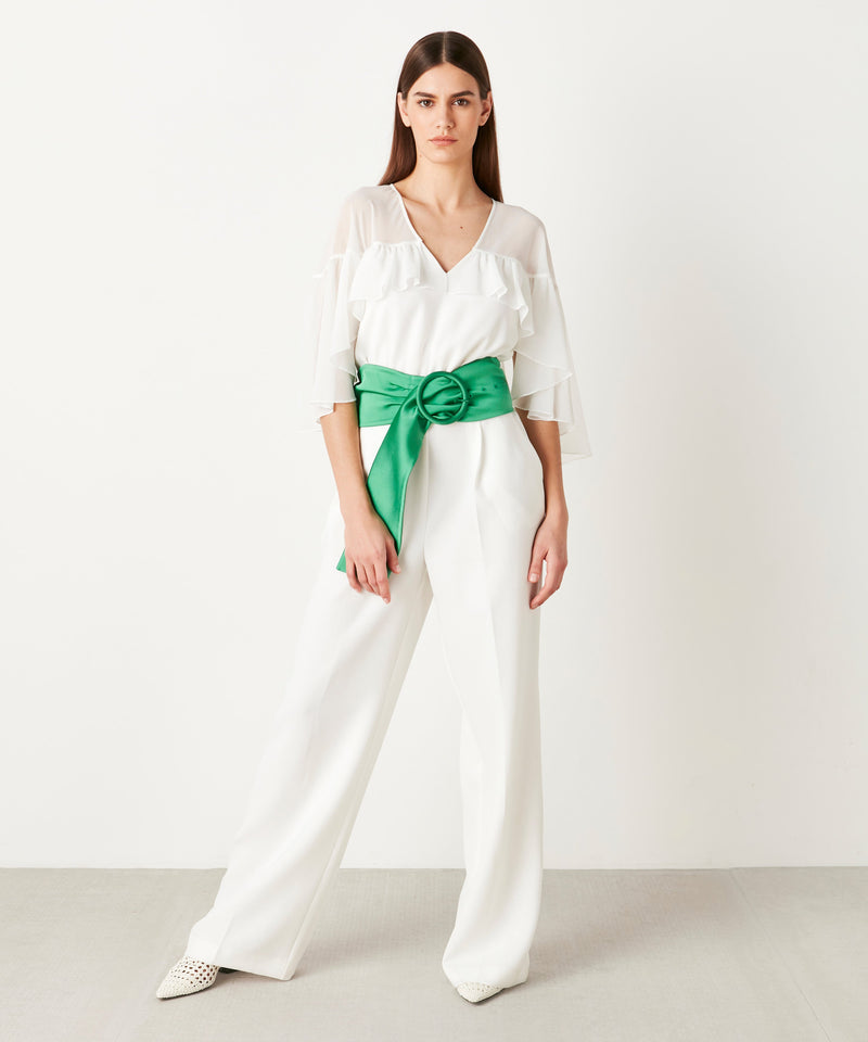 Ipekyol Contrast Belt Jumpsuit Ecru