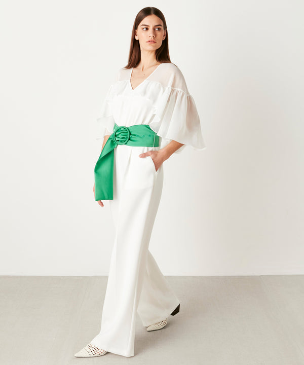 Ipekyol Contrast Belt Jumpsuit Ecru