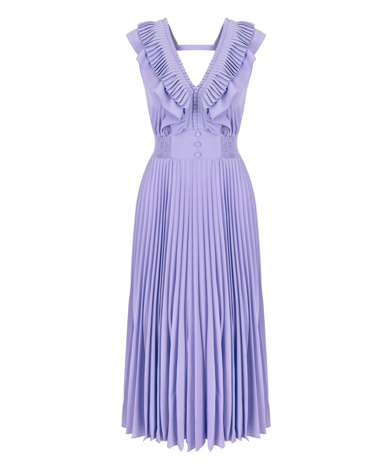 Ipekyol Ruffle Trim Pleated Dress Lavander