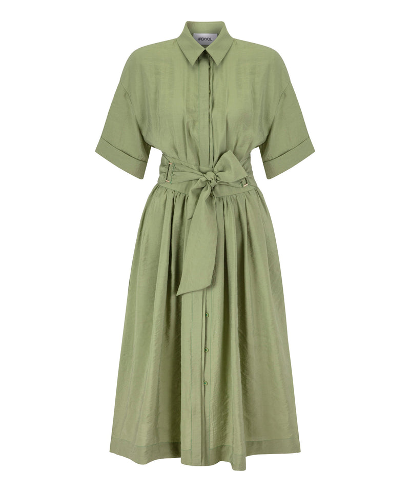 Ipekyol Shirt Dress With Metal Accessories Light Khaki