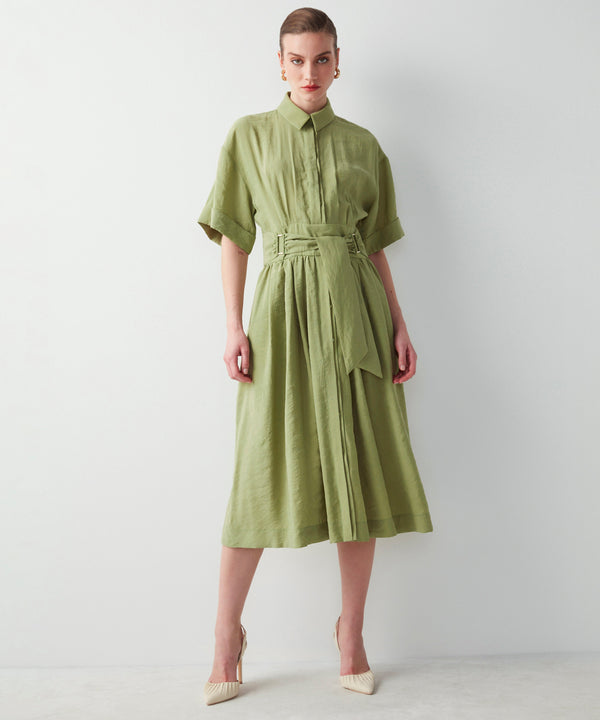 Ipekyol Shirt Dress With Metal Accessories Light Khaki