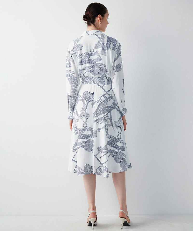 Ipekyol Patterned Midi Shirt Dress Ecru