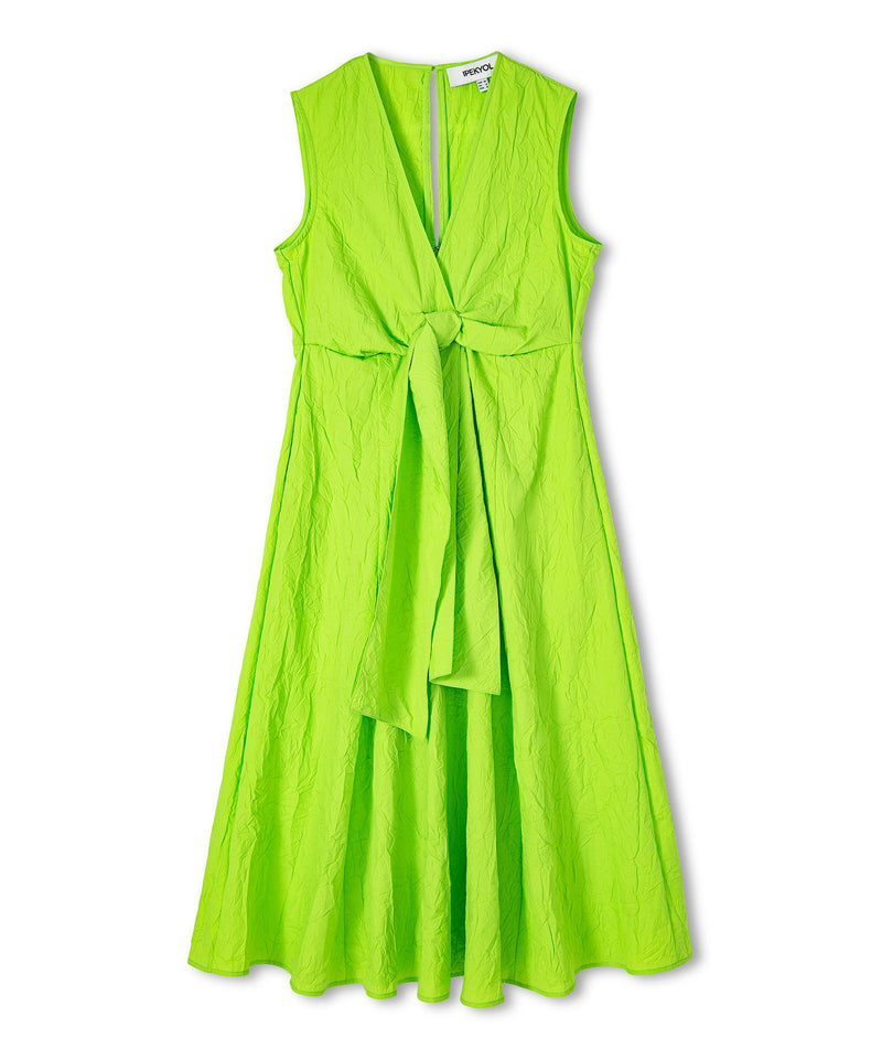 Ipekyol Front Tie Textured Dress Lime