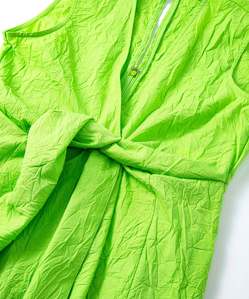 Ipekyol Front Tie Textured Dress Lime