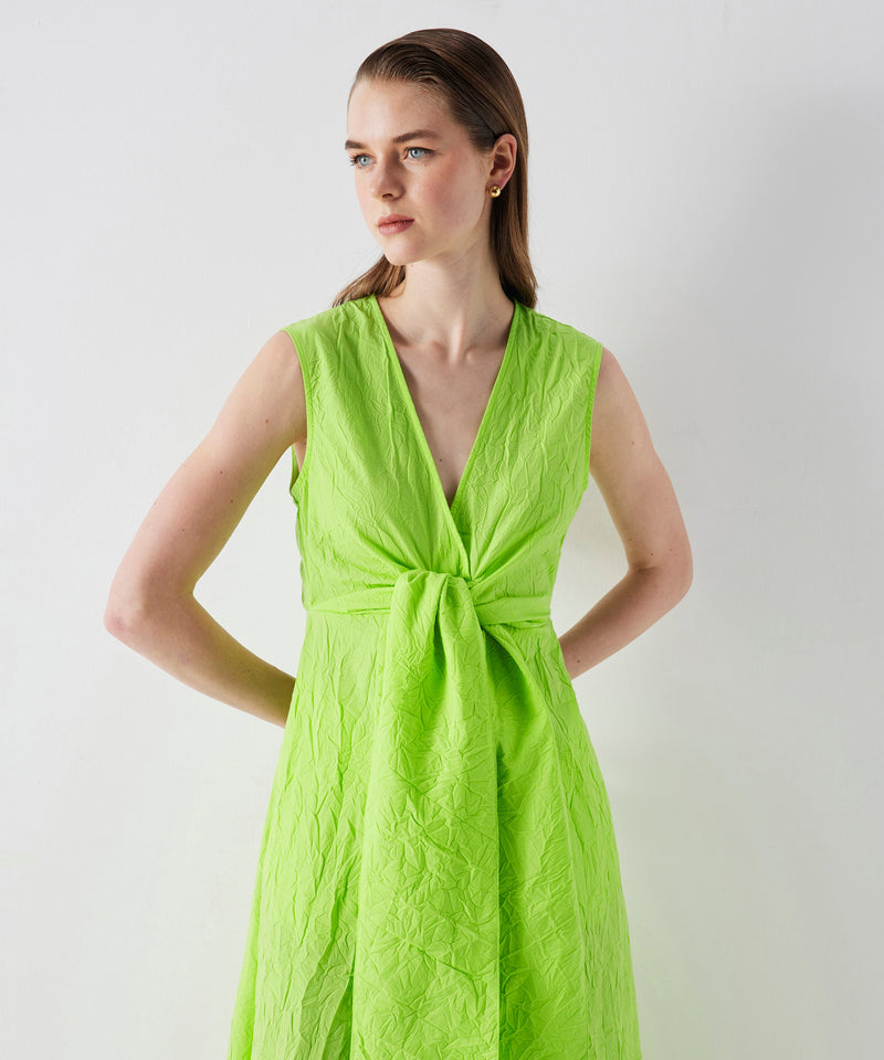 Ipekyol Front Tie Textured Dress Lime