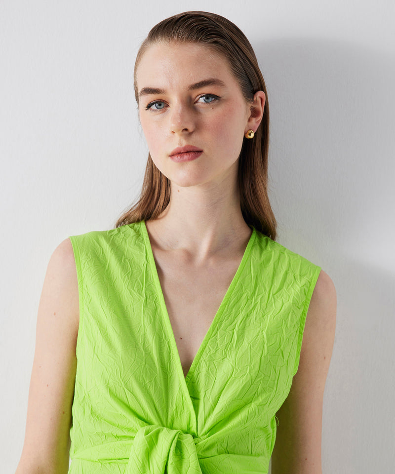 Ipekyol Front Tie Textured Dress Lime