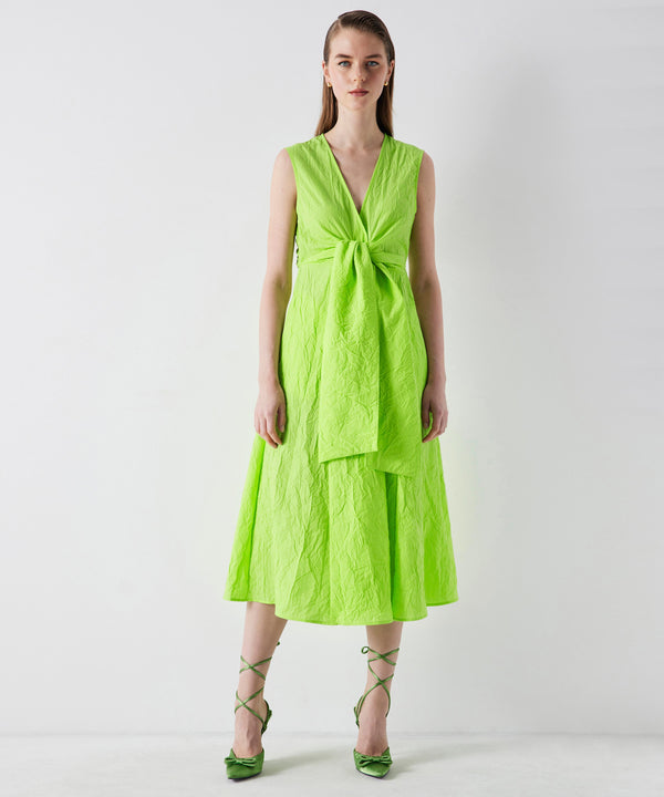 Ipekyol Front Tie Textured Dress Lime