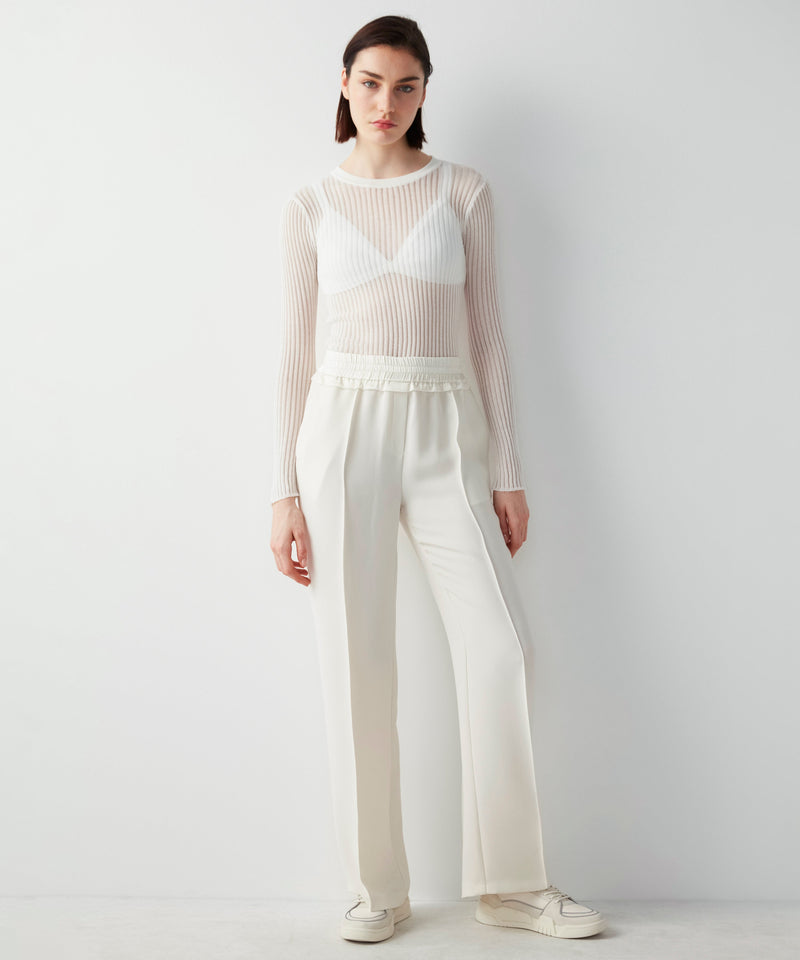 Ipekyol Elastic Waist Trousers With Satin Details Oil