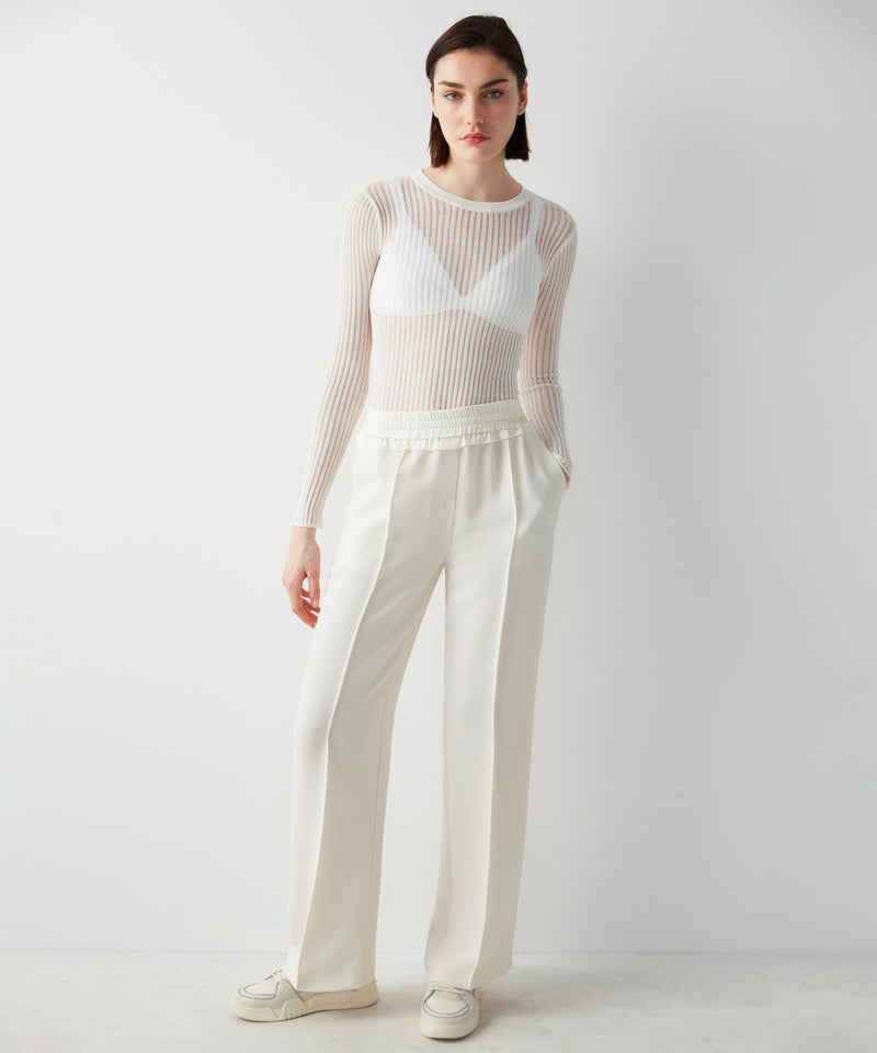 Ipekyol Elastic Waist Trousers With Satin Details Oil